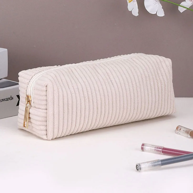 Estuche para lápices Simple, estuches para lápices de pana, suministros escolares, Estuche de bolígrafo de gran capacidad, Estuche Escolar, estuche para lápices de papelería