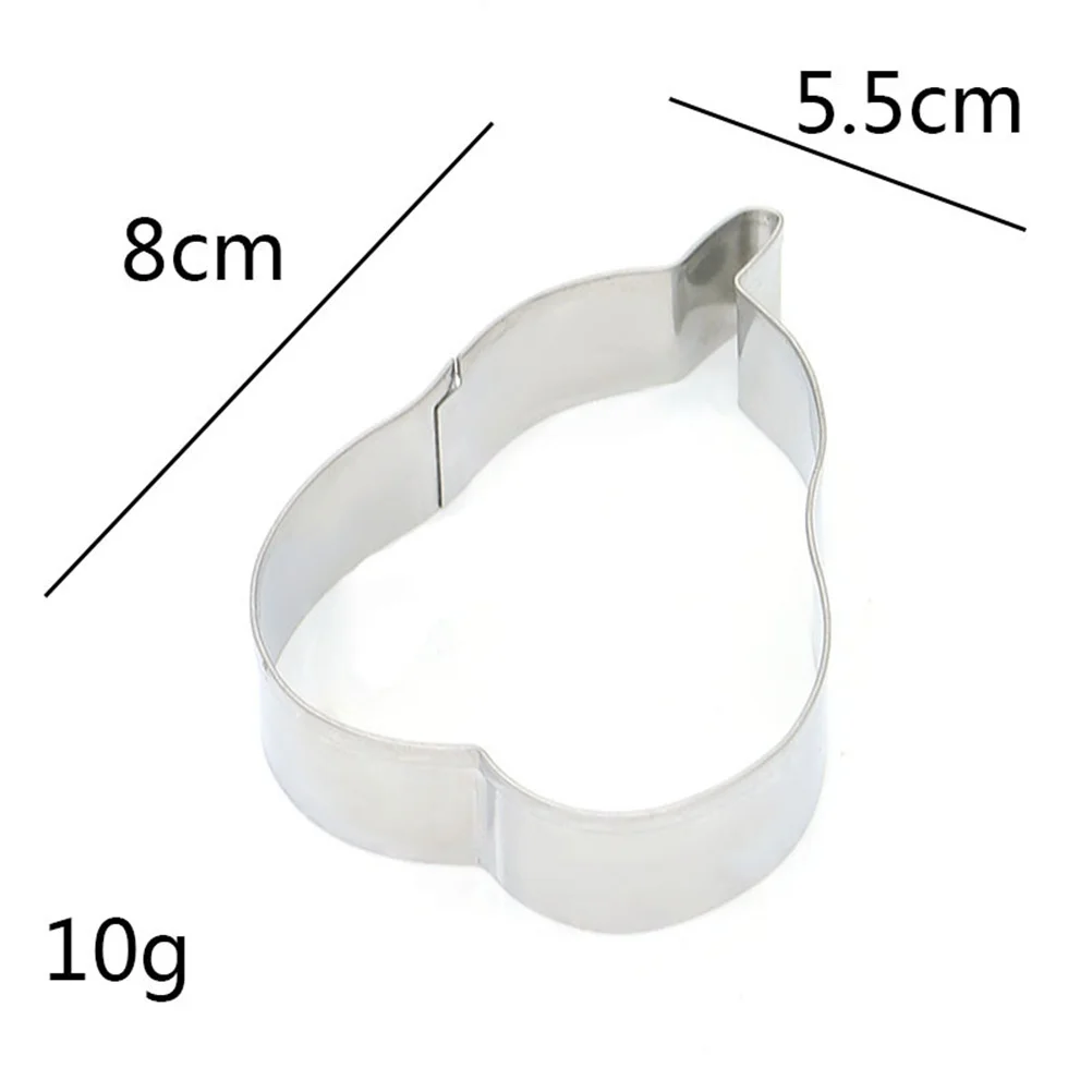 3Pcs Stainless Steel Pear Shape Cookie Cutter Molds Easy Clean Non-Stick DIY Chocolate Fondant Cake Baking Dessert Mold