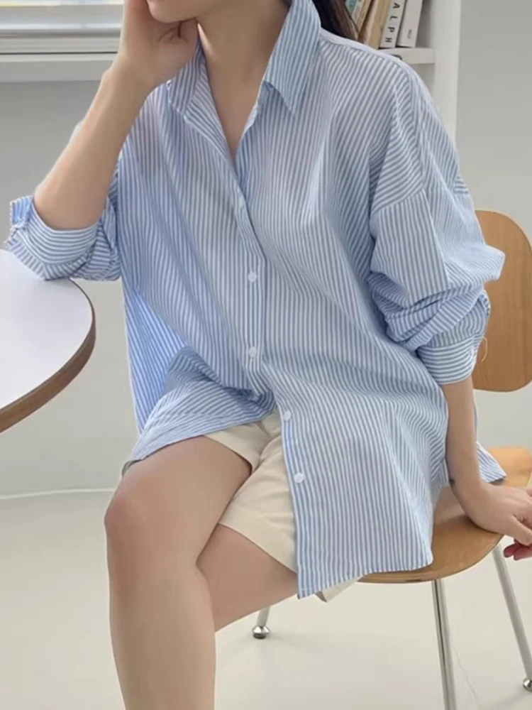 

Chic Spring Classic Plaid Casual Loose Long Sve Collared irt for ort Women Versatile Single Button Multiple kets