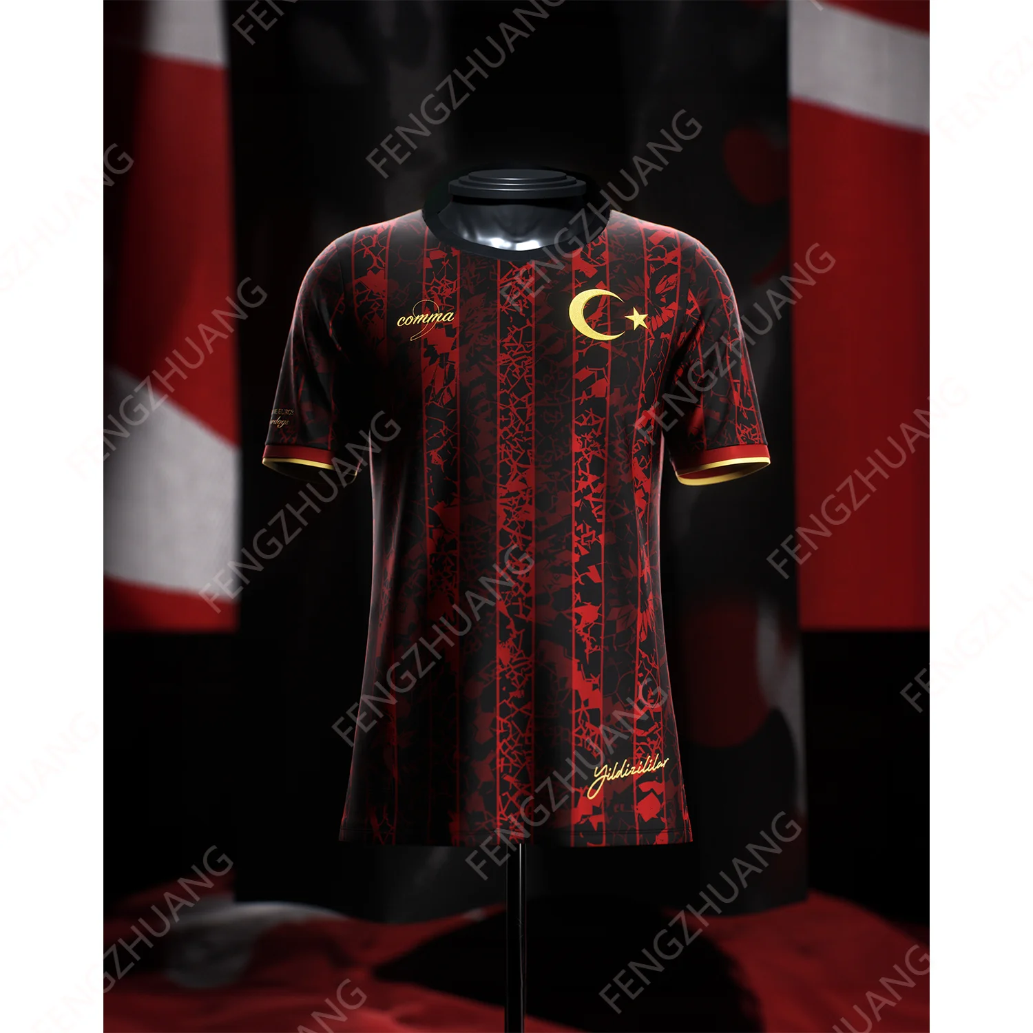 2024 plus récent La Turquie Yildizlilar Jersey Homme En Plein Air Séchage Rapide Maillot De Football