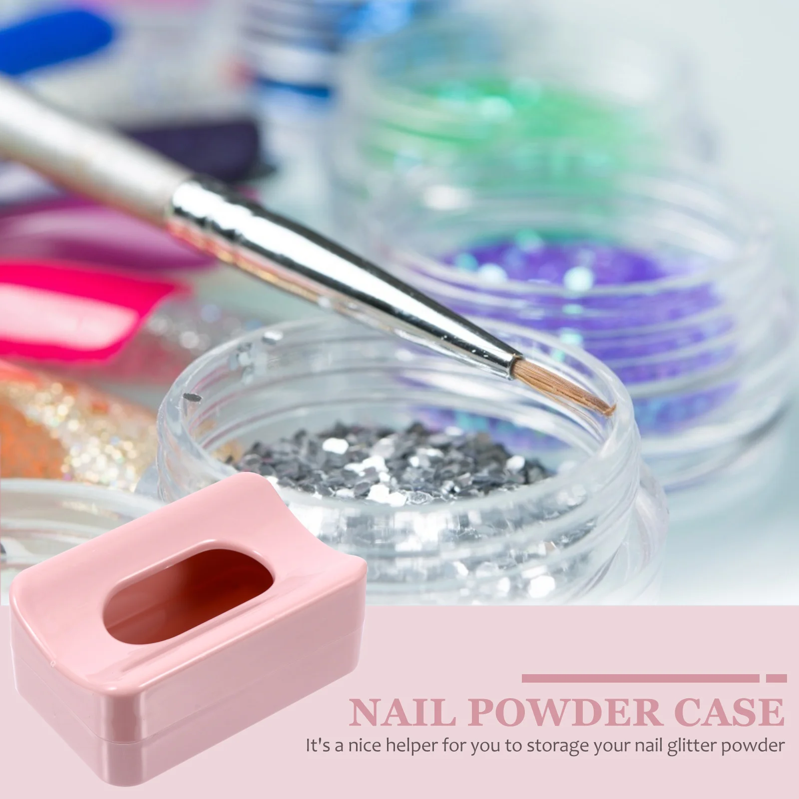 1pc scatola di immagazzinaggio glitter leggera forniture per nail art fai da te custodia portatile per strumento contenitore per organizer per manicure per nail art fai da te