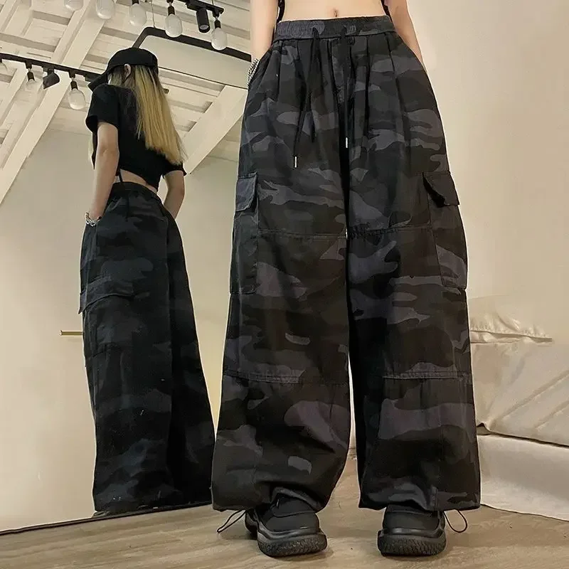 2024 Harajuku Fashion Camouflage Cargo Pants Women Hip Hop Streetwear Oversized Fall Vintage Y2k Girl Casual  Retro Trousers