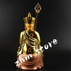 18CM Resin Gold-plated Chinese Buddha Statue Ksiti Garbha Tibetan Buddha Statue Buddhist Home Decoration Crafts Ornaments