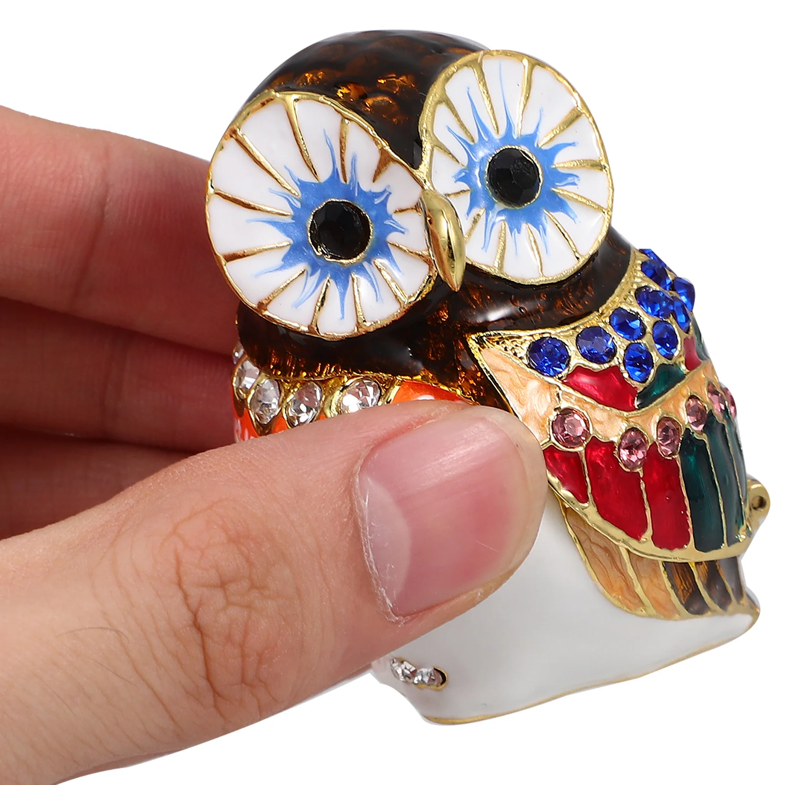 

Шкатулка для драгоценностей с совой, мини-держатель для колец, шкатулка для безделушек с бриллиантами, декоративный органайзер для ювелирных изделий, небольшой футляр для хранения подарка или полки