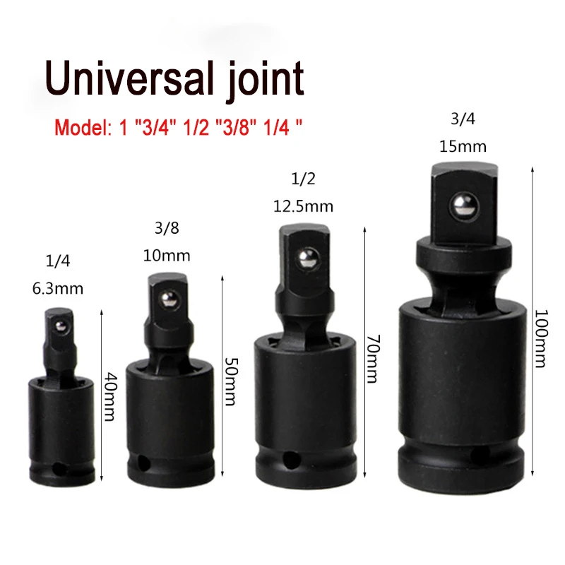 

Поворотный шарнир на 360 градусов, ударный воздушный шарнир 1/2 3/8 1/4 3/4 1 дюйм, качающийся выдвижной адаптер для пневматического ключа