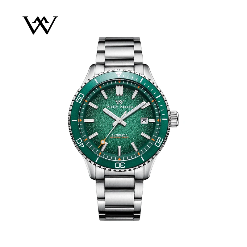 

WM Watch Welly Merck Dive Watch Automatic Mechanical Watches Man Diving Watch Sapphire Stainless Steel Diver Wrist Watch WM046