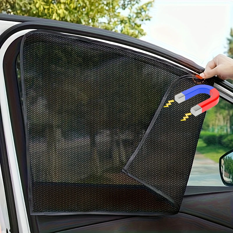 مظلة شمسية للنافذة الجانبية المغناطيسية لنافذة السيارة بسمك مزدوج ستارة ظلة للزجاج الأمامي للسيارات عالمية #1