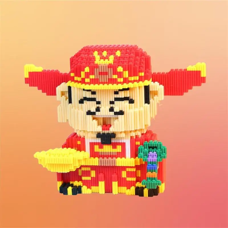 

4398PCS Big Size Connection Building Blocks Chinese God of Wealth Model Brinquedos for Children Gift New Year Festival Present