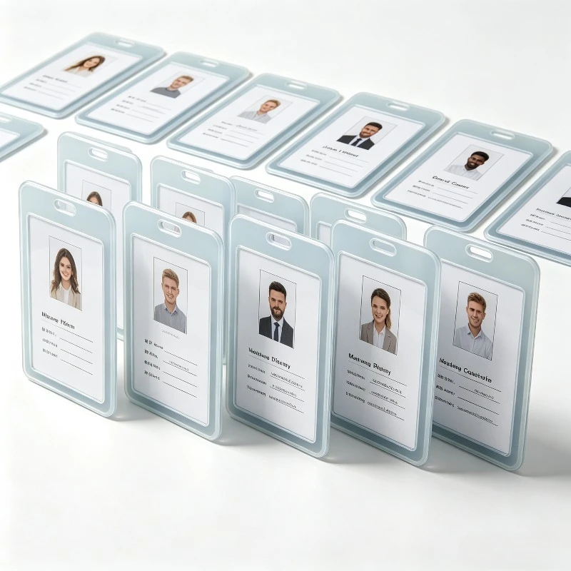10pcs Transparent Badge Holder Working Permit Case Exhibition ID Tag Card Cover PP Plastic Pass Work Card Sleeve Badge Protector