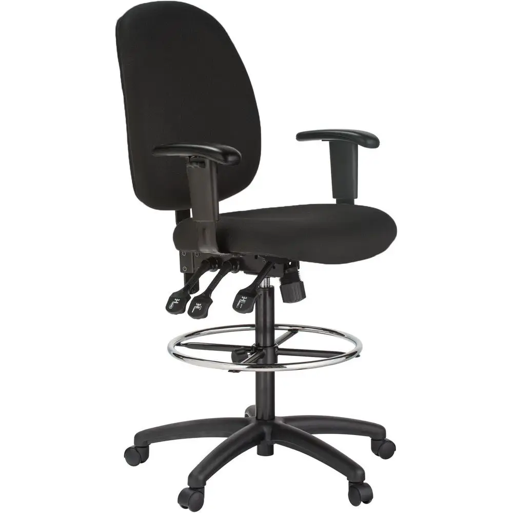 Extra Tall Ergonomic Office Chair, Black Fabric