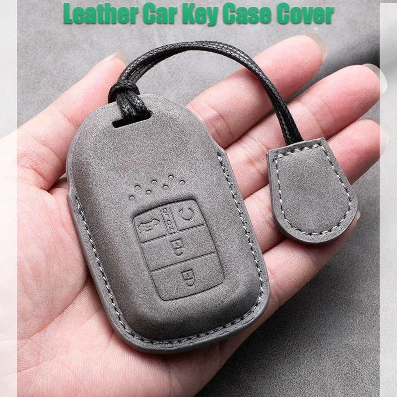 

Leather Car Key Case Cover Key Bag Holder For Honda CRV CR-V Fit Civic HR-V HRV City Odyssey XR-V Accord Keychain Accessories