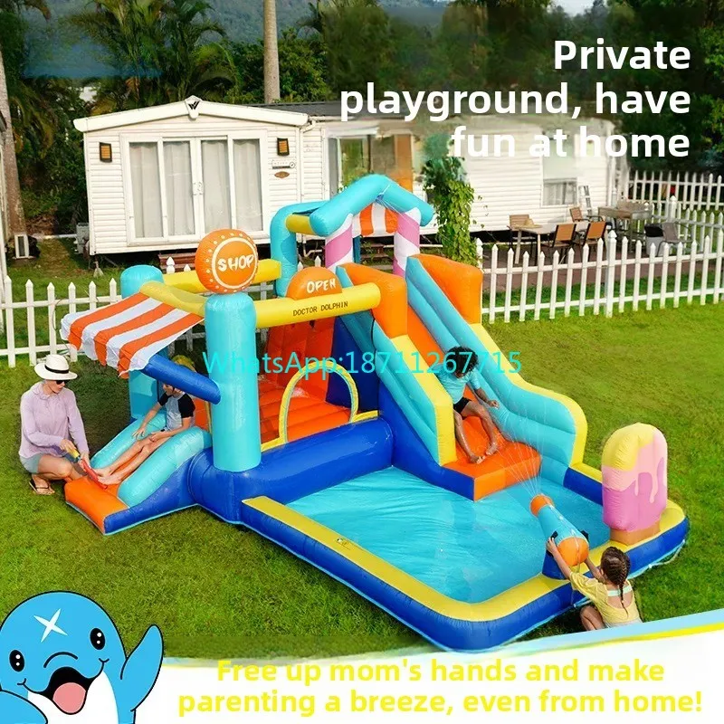 Inflatable Castle Indoor and Outdoor Children's Bounce Bed Slide Jumping Bed Inflatable Castle