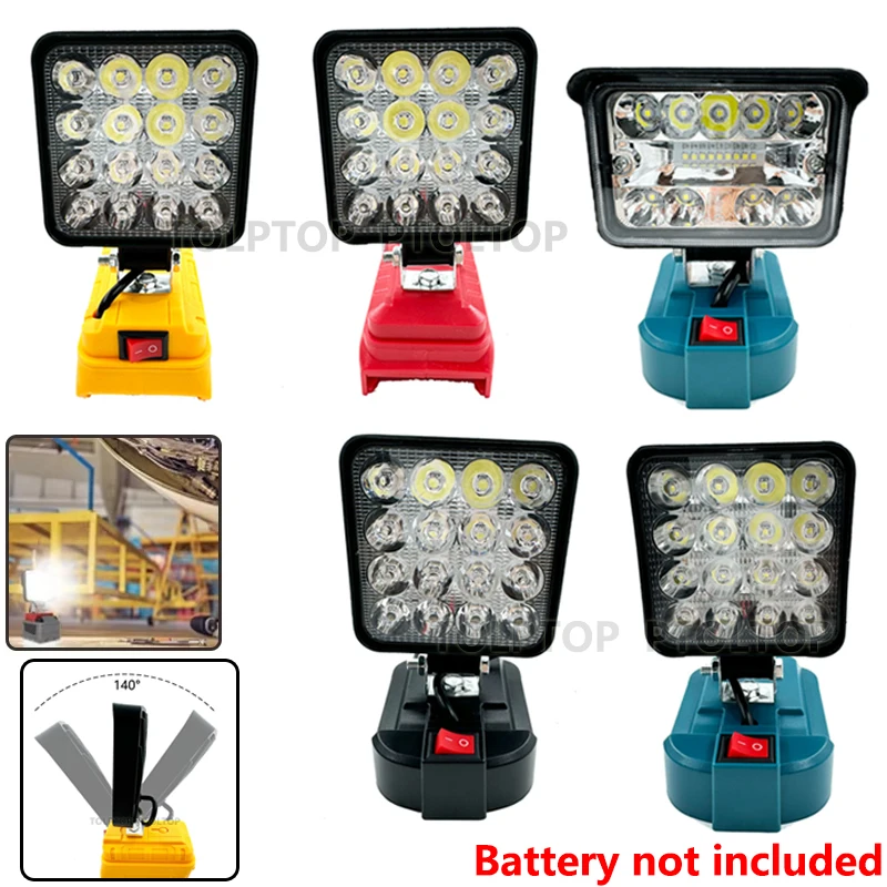 3 inch Handheld LED Work Light For Makita/Dewalt/Milwaukee 18V Li-ion Battery Outdoor Flashlight Camping Lamp Emergency Lighting