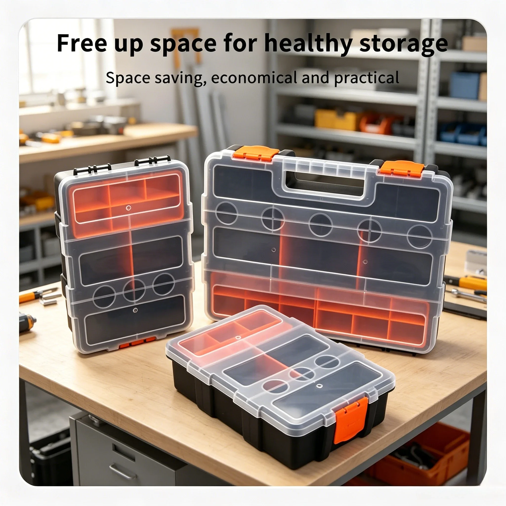 1pc Toolbox, Hardware and Parts Manager, Compartment Small Parts Box, Multifunctional and Storage Toolbox