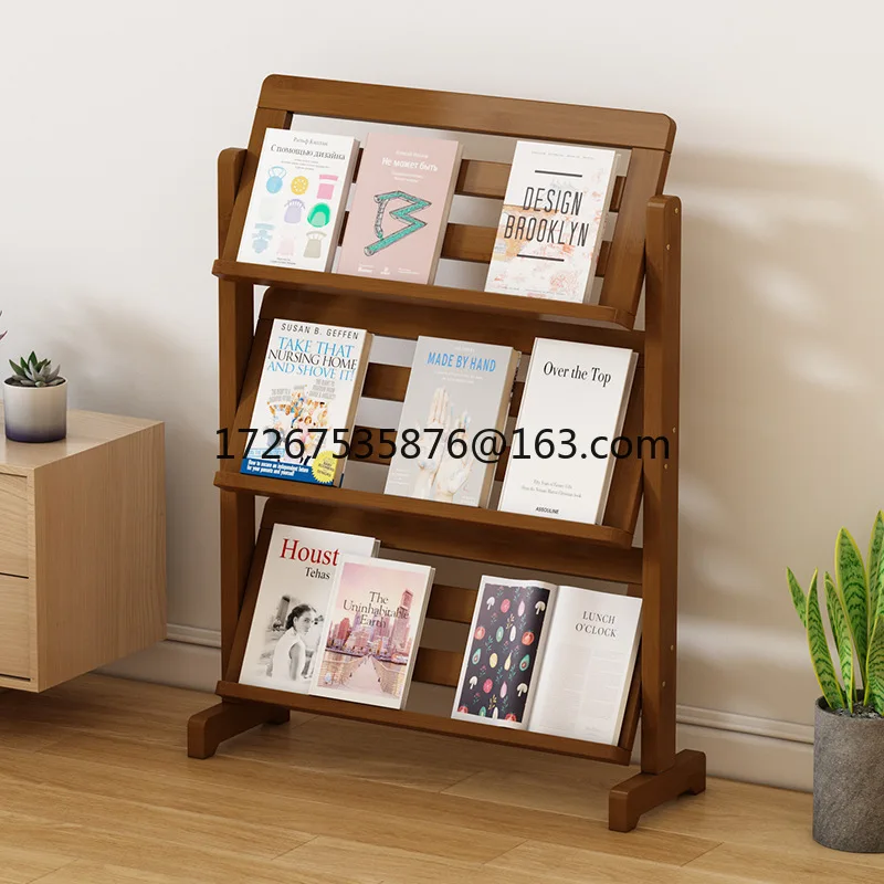 

Book shelf Multi-layer magazine storage Living room Narrow small newspaper rack Office simple data display rack