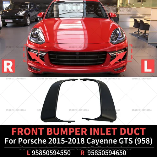 Imagen 1 del producto Para Porsche 2015 2016 2017 2018 Cayenne GTS Turbo (958) conducto de entrada de parachoques delantero izquierdo y derecho OEM 95850594550 95850594650