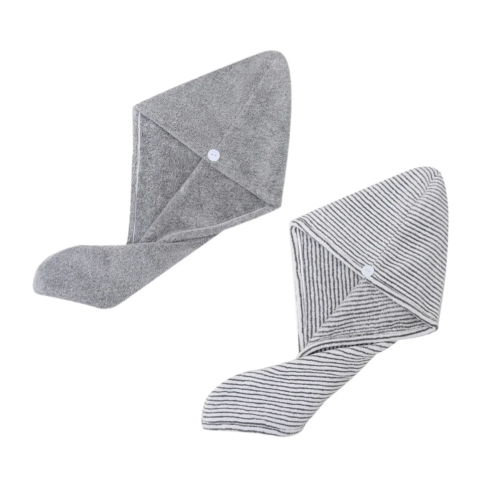 

2Pcs Coral Fleece Absorbent Hair Drying Caps Dry Hair Wrap Shower Bath Hats Durable for Home Spa Salon