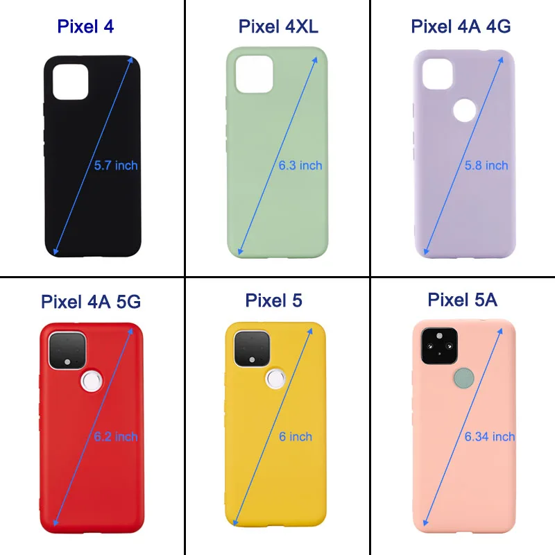 Silicone Case For Google Pixel 4 A XL Liquid Silicone Protective Cover Google Pixel 4A 4G 5A 5G 4XL 5 6 7 8 Pro Silky Soft Cover