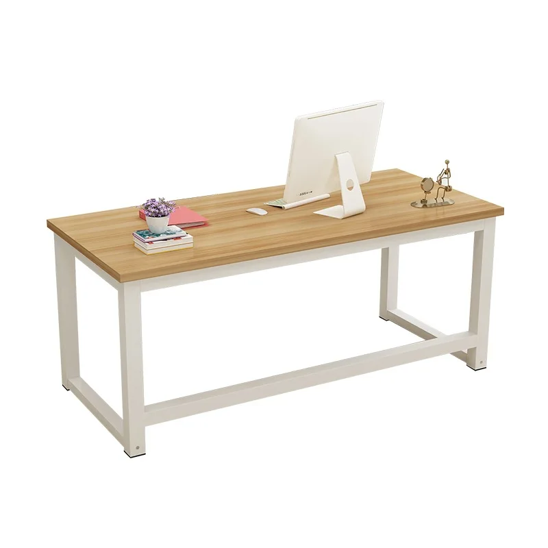 

Simple computer desk home modern writing desk simple learning steel and wood double office