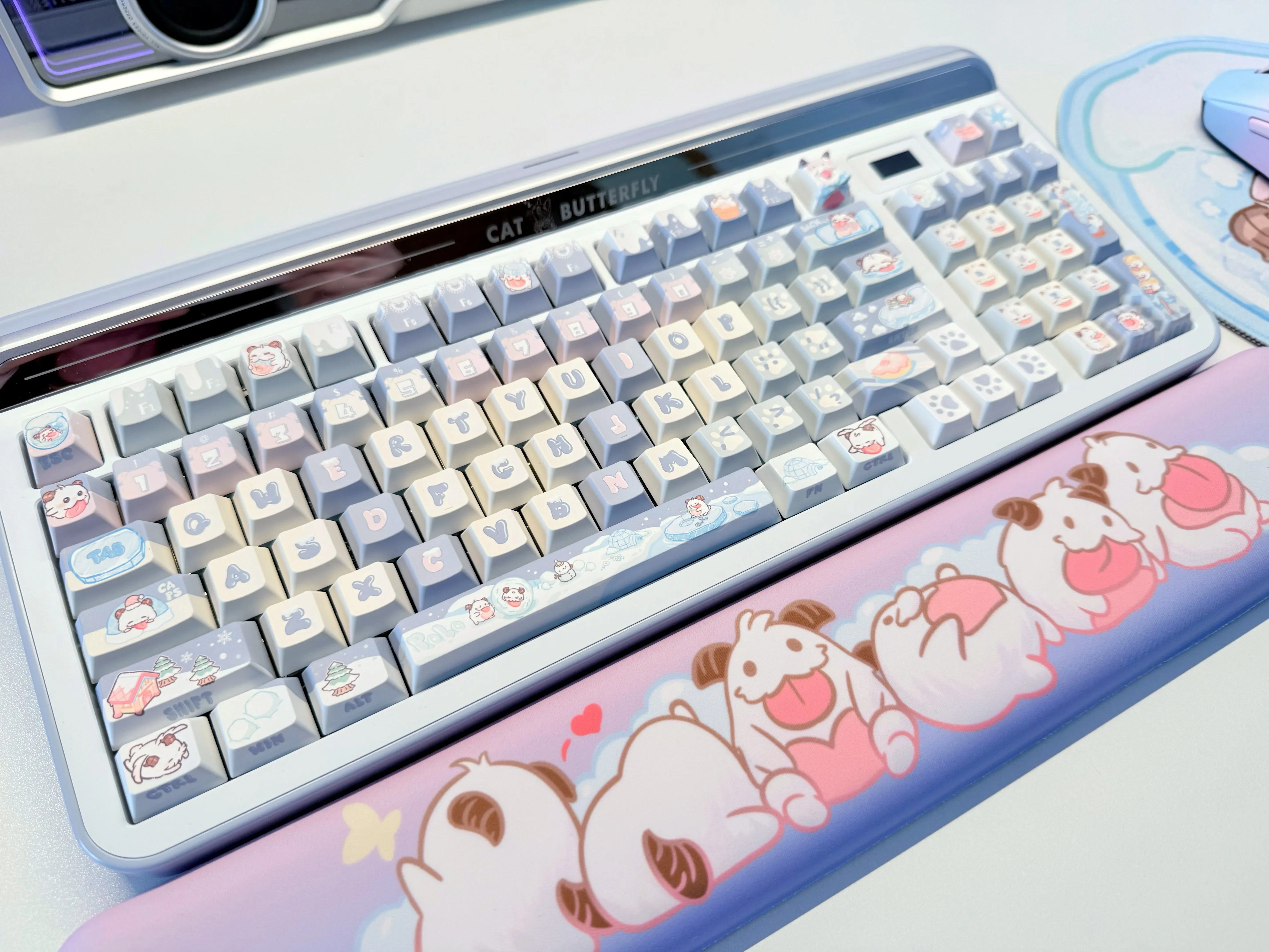 ZONGJI Ice and Snow Pbt التسامي الحراري لوحة المفاتيح الميكانيكية Keycap الإبداع الثاني