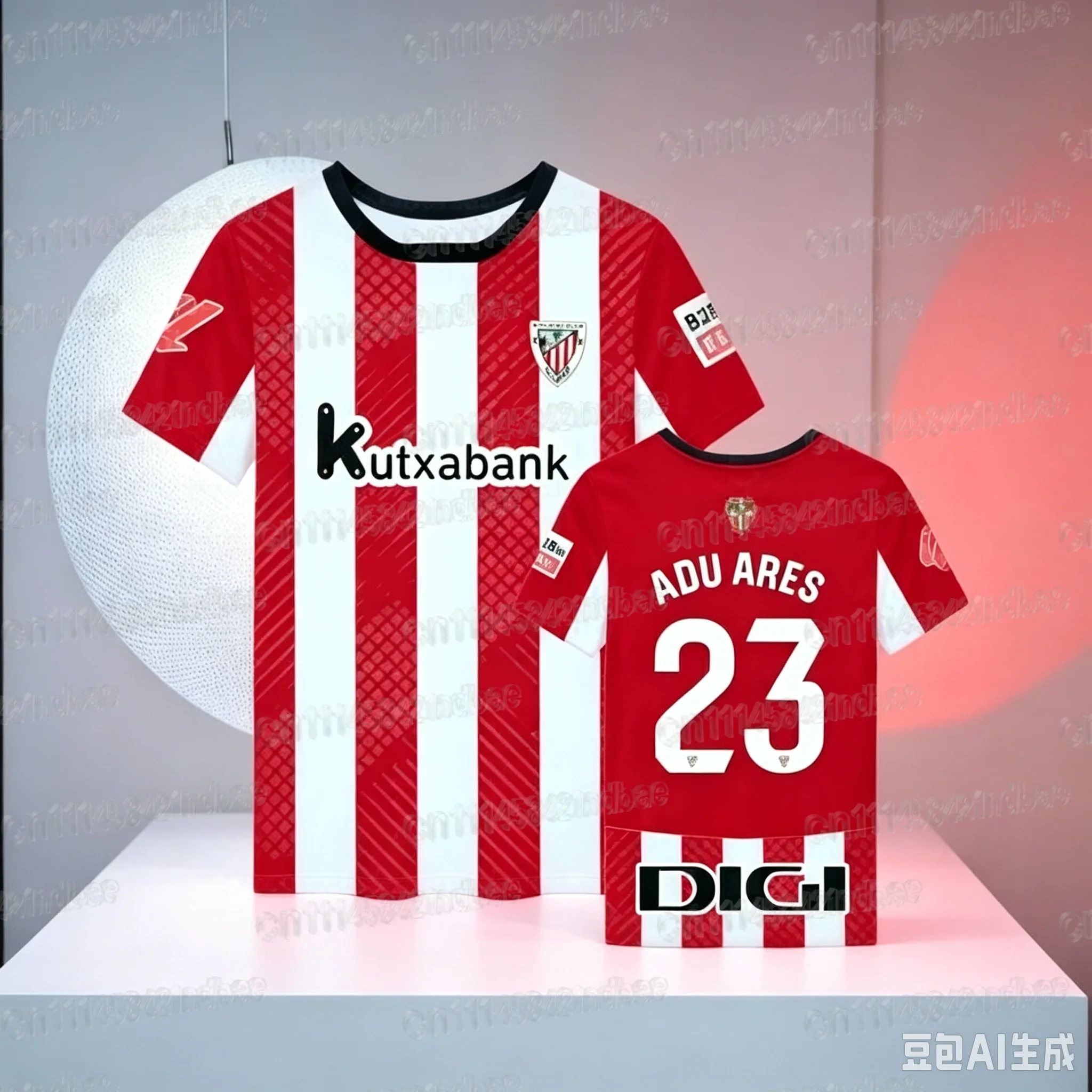 Heiß begehrtes Fußball-T-Shirt im spanischen BILBAO-Stil, 3D-gedruckt, atmungsaktiv, modisch, kurzärmelig, für den täglichen Gebrauch, auch als Familienoutfit geeignet. – Detail 12