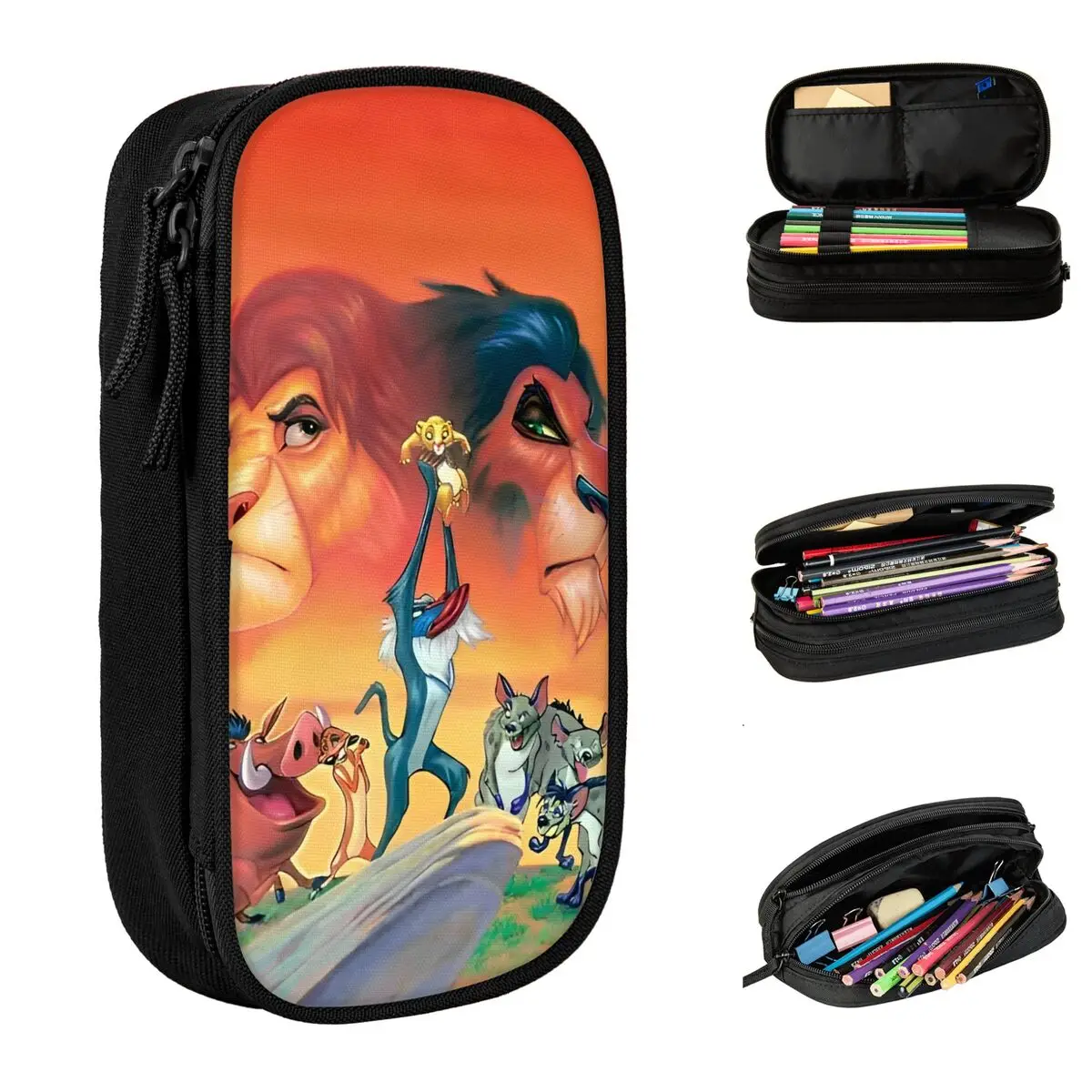 

Пенал-косметичка «Король Лев» на молнии для школьников и студентов, милый, для учёбы и творчества