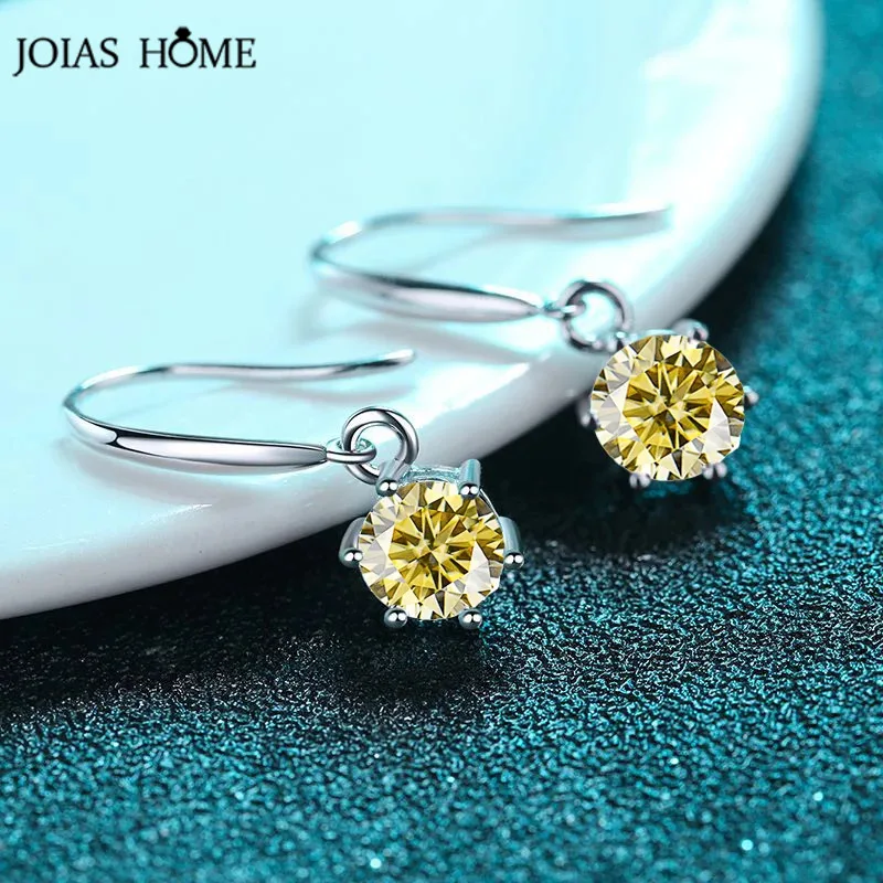 JOIAS HOME Silver 925 D Moissanite Gem Pendant Earrings for Women's Fashion Elegance, Valentine's Day Gift, Anniversary Gift