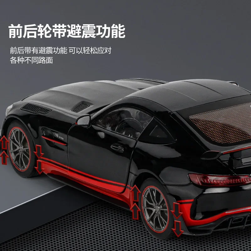 1:18 Mercedes-Benz AMG GTR High Simulation Diecast Metal Alloy Model car Sound Light Pull Back Collection Kids Toy Gifts