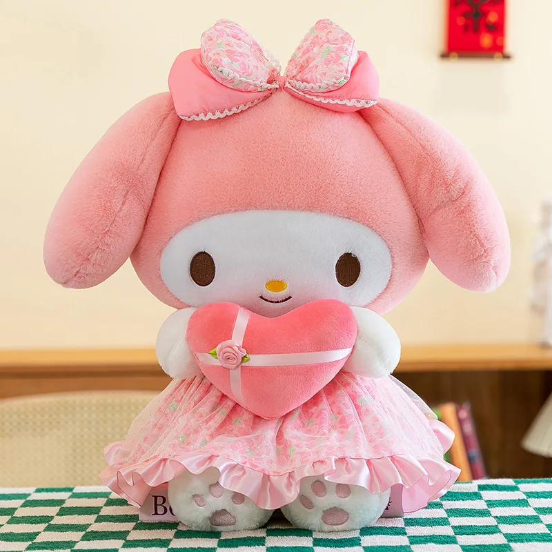 

Sanrio Cartoon Love Kuromi Doll Plush Toy Cute Girls and Children Toys Sanrio Melody Doll Plushies Stuffed Animal Pillow Gifts