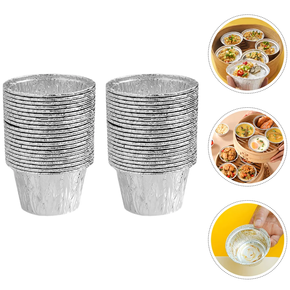 Mini Cake Cups Mould Egg Tart Mold Baking Pans Simple Cupcake Trays Lidded Pudding Aluminum Foil