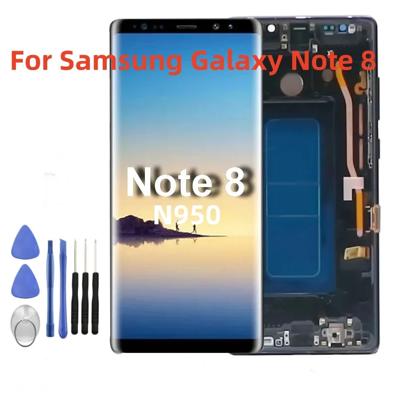 for SAMSUNG Note 8 N950 Display for SAMSUNG  Note 9 LCD N960 With Frame Touch Screen Digitizer Assembly Repair Parts Tested