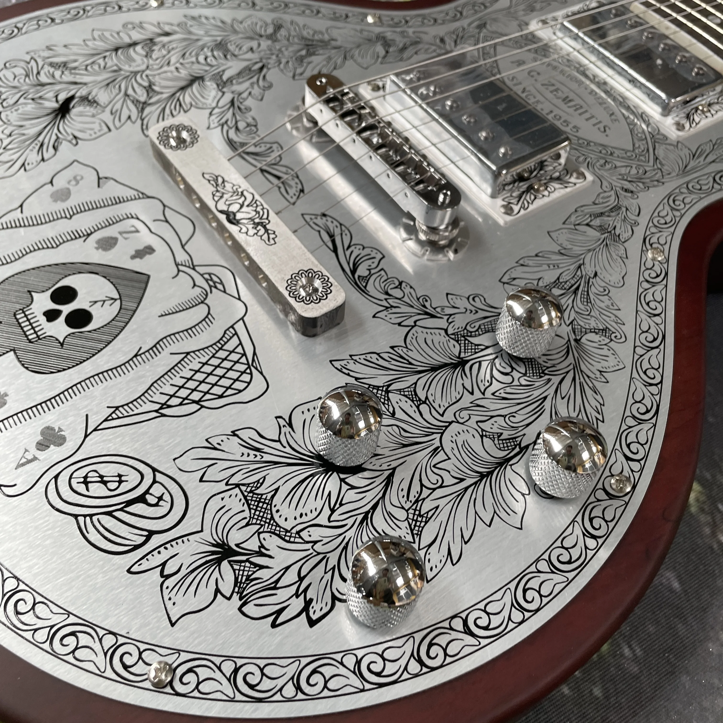 Zemaitis Casimere Металлическая атласная гитара Алюминиевая пластина Палисандр Накладка на гриф Хромированная фурнитура