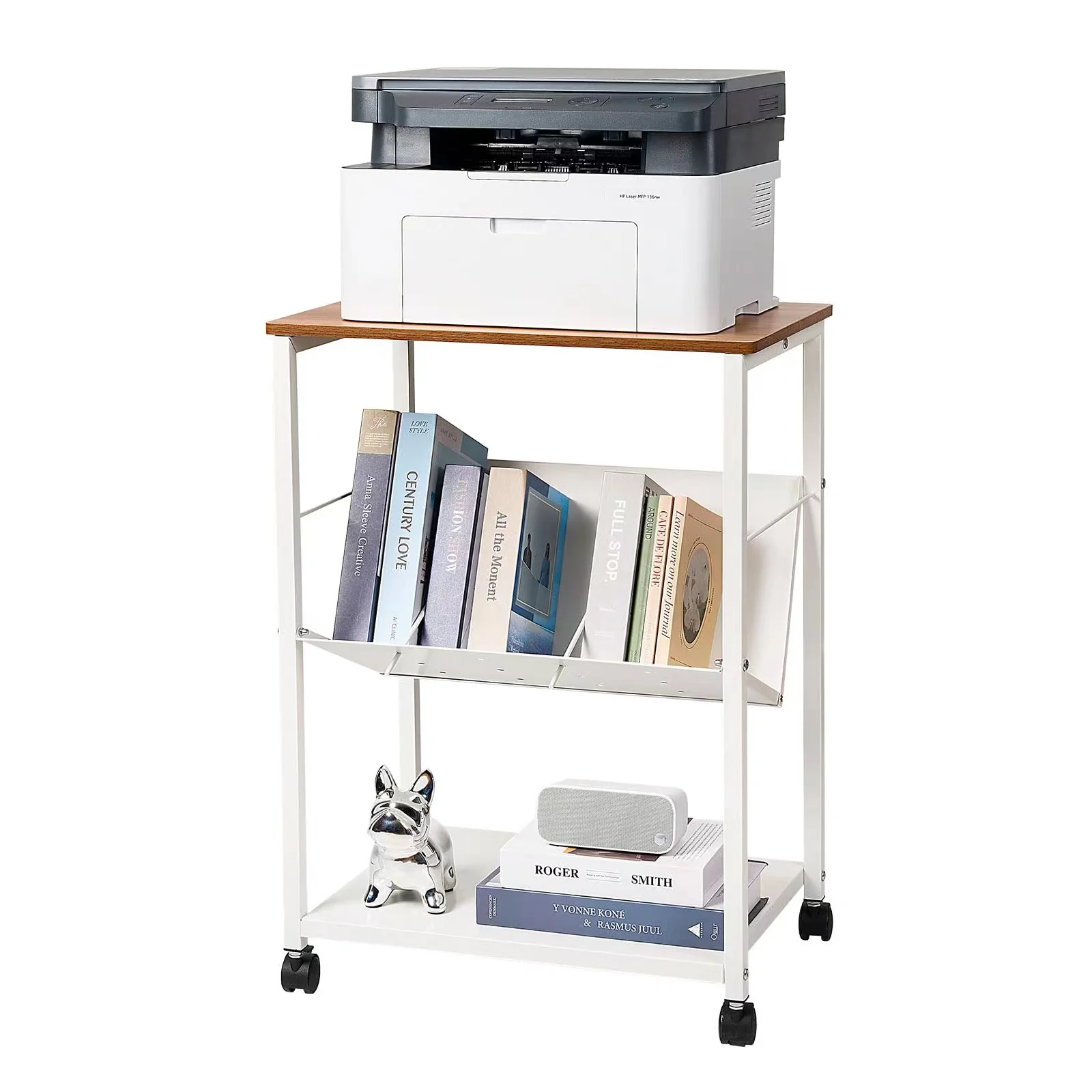 Mobile Printer Stand with Storage Shelf, 20.5