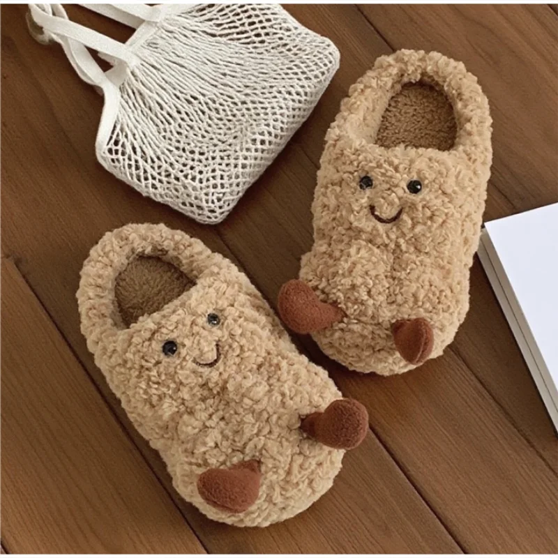 

Winter Cartoon Fun Peanut-shaped Slippers Women's Creative Stylish Warm Cotton Slippers Indoor Non-slip Comfort Plush Slippers