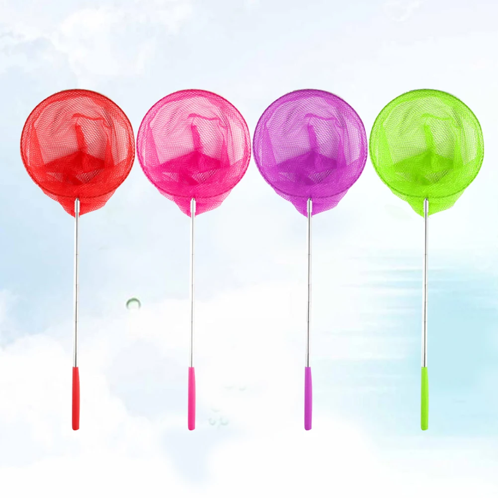 4 pezzi reti da pesca allungabili design telescopico strumento di cattura insetti in acciaio inossidabile per bambini esplorazione all'aperto colore casuale