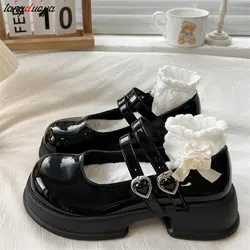 Mary Jane Shoes for Women 2024 summer Chunky Platform Ankle Strap Pumps Woman Thick Bottom Lolita Shoes cute Harajuku shoes