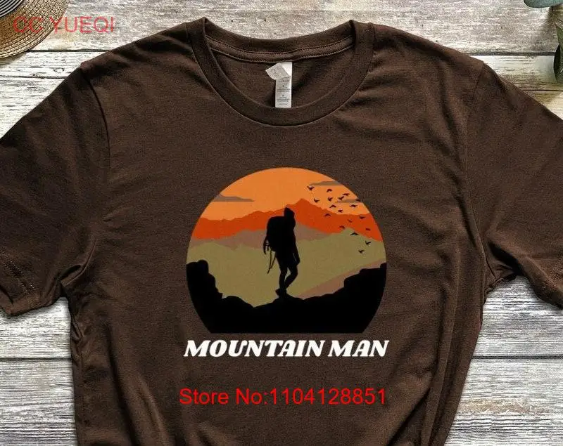 Mountain Man T Shirt Hiking Outdoors Camping 's Backpacking long or short sleeves