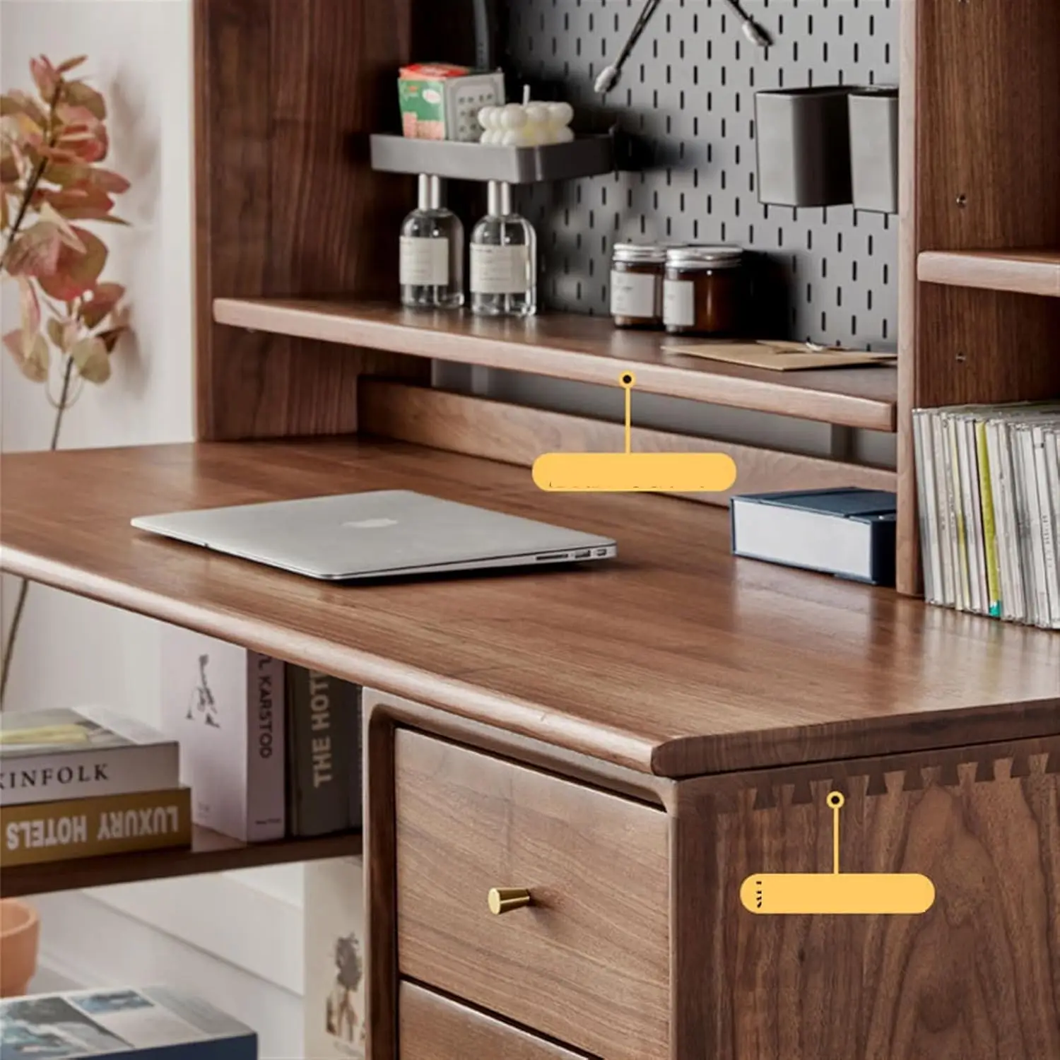 Study Desk, Double Writing Desk, Desk and Bookshelf Combination