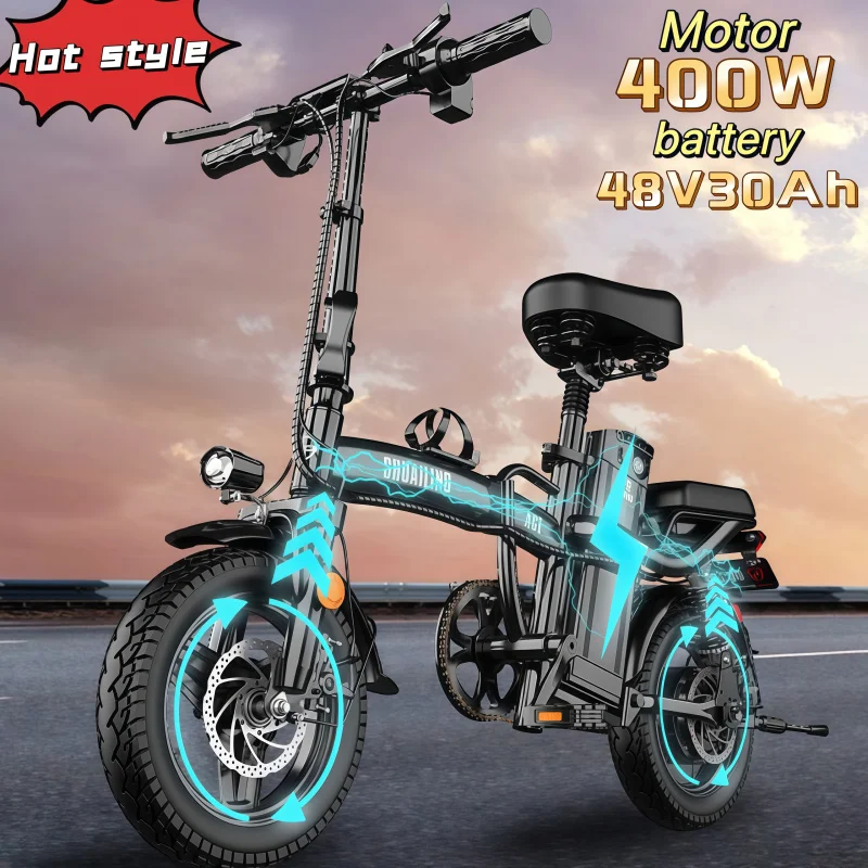 

4-inch folding ebike 400W brushless motor 48V30AH urban transportation adult moped maximum range of 60KM
