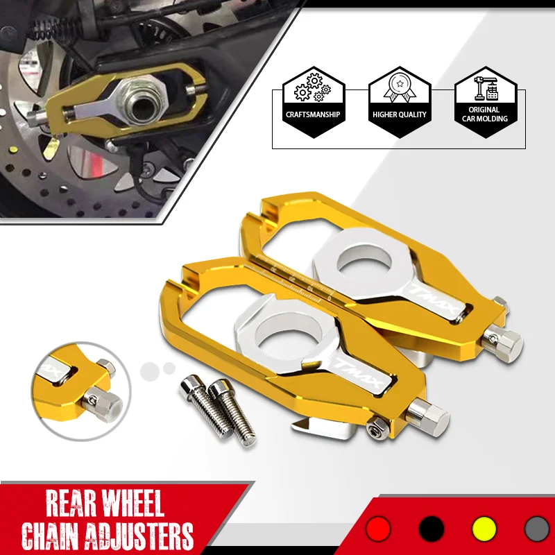 

tmax530 Motorcycle CNC Aluminum Rear Axle Chain Adjusters Tensioners Catena Spool For TMAX530 T-MAX 530 DX SX 2017 2018 2019