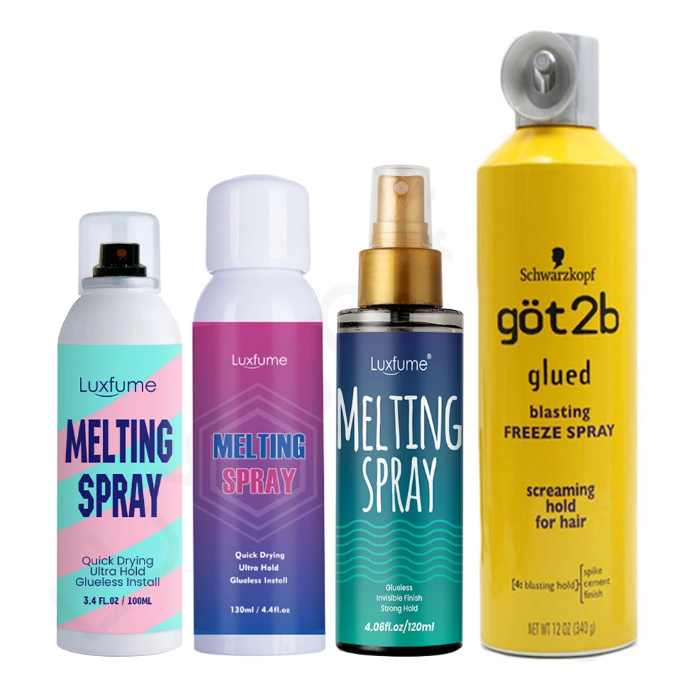 Schmelzspray für Spitzenperücken 2b Spray für Perücken Got 2b Spraykleber für Spitzenfront-Haargel Zubehör Perücken-Installationskit-Set