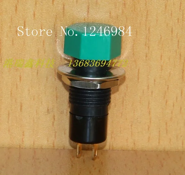 [SA]Highly trigger button switch M12 round green button to reset the switch without lock overstock PB302B { }--200pcs/lot