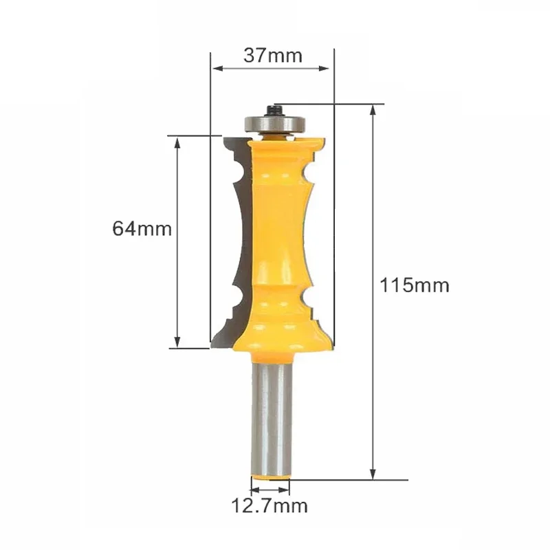 1 pz 12mm 1/2 "gambo piccolo cassetto a mitra anteriore modanatura Router Bit porta corrimano linea tenone Cutter per utensili in legno