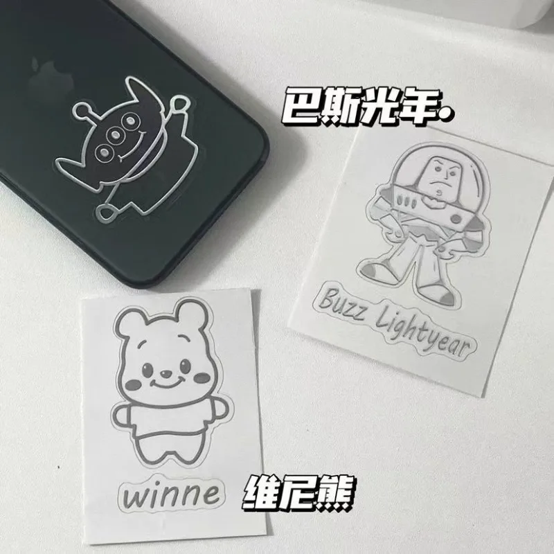 Disney Anime Cartoon Disney Winnie The Pooh Metallaufkleber Einfacher Cartoon Niedliche wasserdichte Laptop-Handyhülle Dekorativer Aufkleber