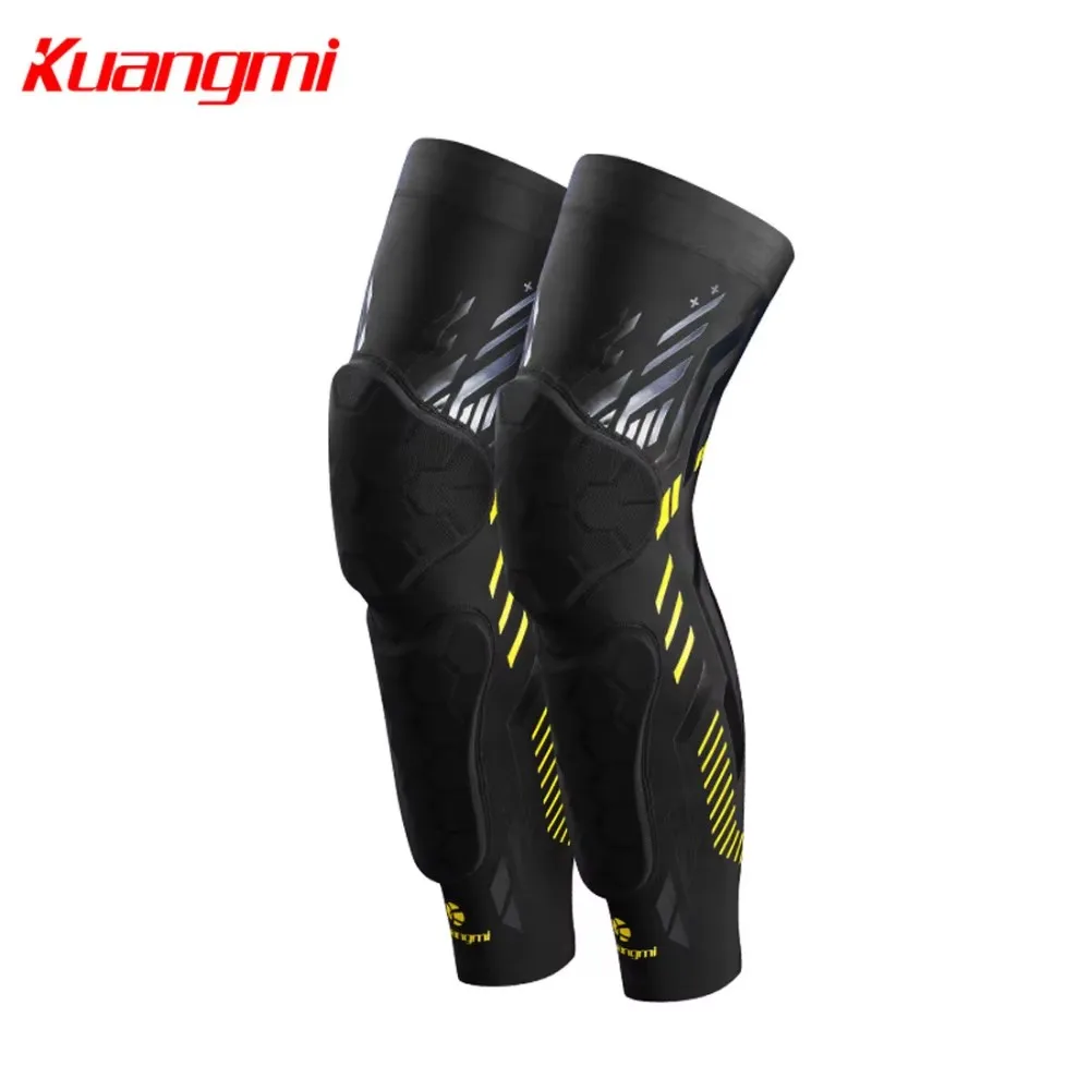 Kuangmi 1pair Knee Pads 4 Non-slip Strips Knee Brace Support Compression Crashproof Leg Sleeve Basketball Soccer Running Kneepad