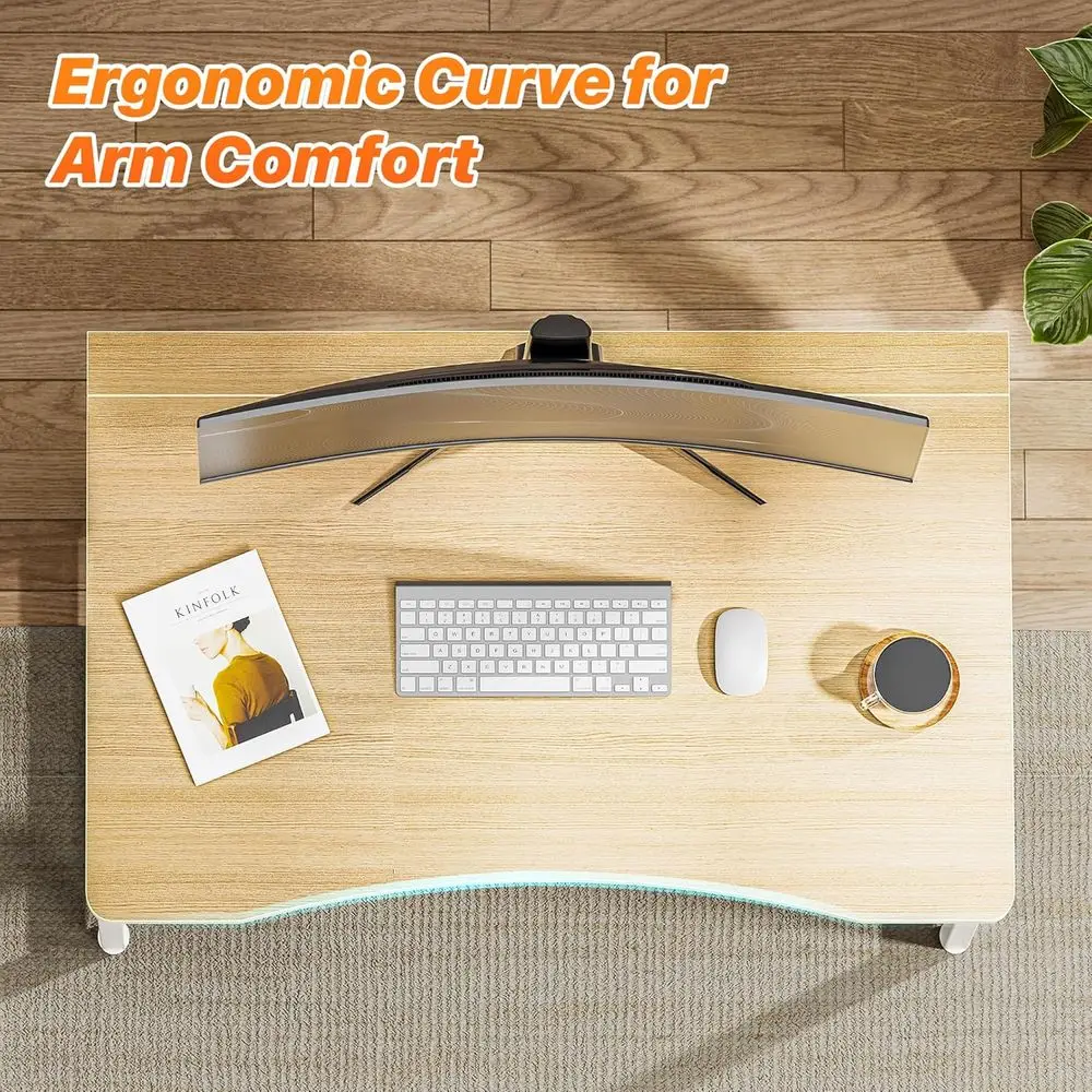 مكتب مدمج قابل للطي: طاولة كمبيوتر محمولة 31.5 للمنزل والمكتب وغرف النوم وغرف النوم - لمسة نهائية من خشب البلوط موفرة للمساحة