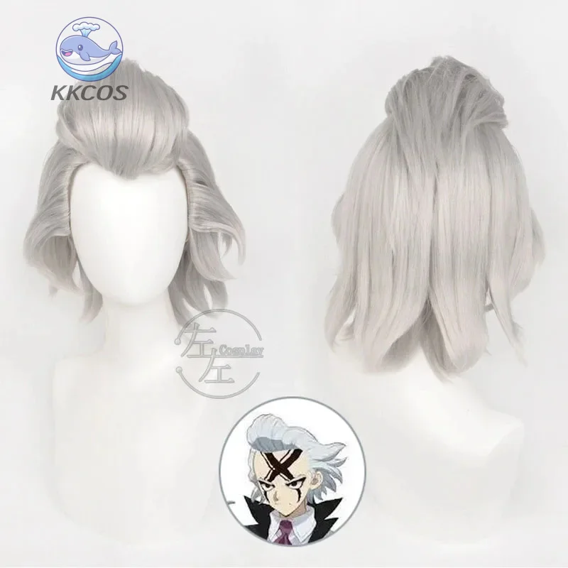 Janio Pocito شعر مستعار كوسبلاي 35 سم شعر قصير Dr.STONE حفلة شعر صناعية مقاومة للحرارة مع غطاء شعر مستعار