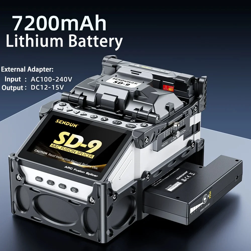 SD-9 Fusion Splicer with Touch Screen 6-Motor Core, Integrated VFL & OPM, Includes Carry Case