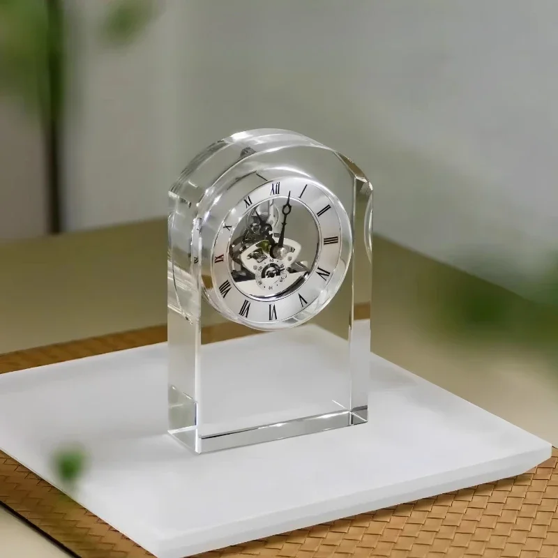 

Miyu Home Furnishing Light Luxury Crystal Clock Handmade Desk Clock Home Living Room Desktop Clock Desk Entrance Ornament