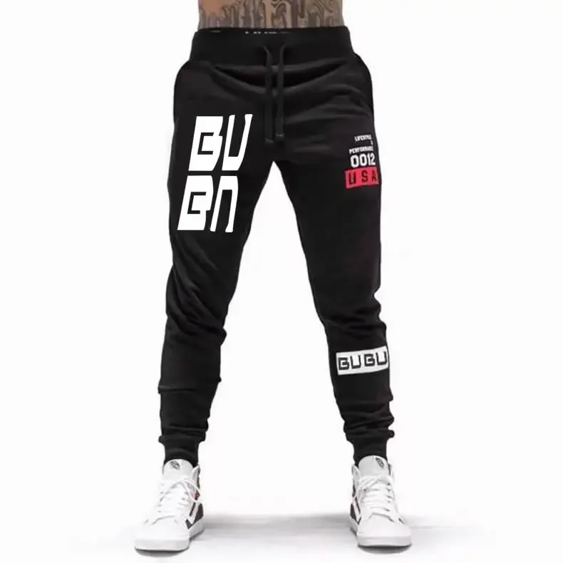 New Pants Men Casual Jogger GU Printed Letter Drawstring Sweatpants Trousers Pants jogging Pants Streetwear GU1